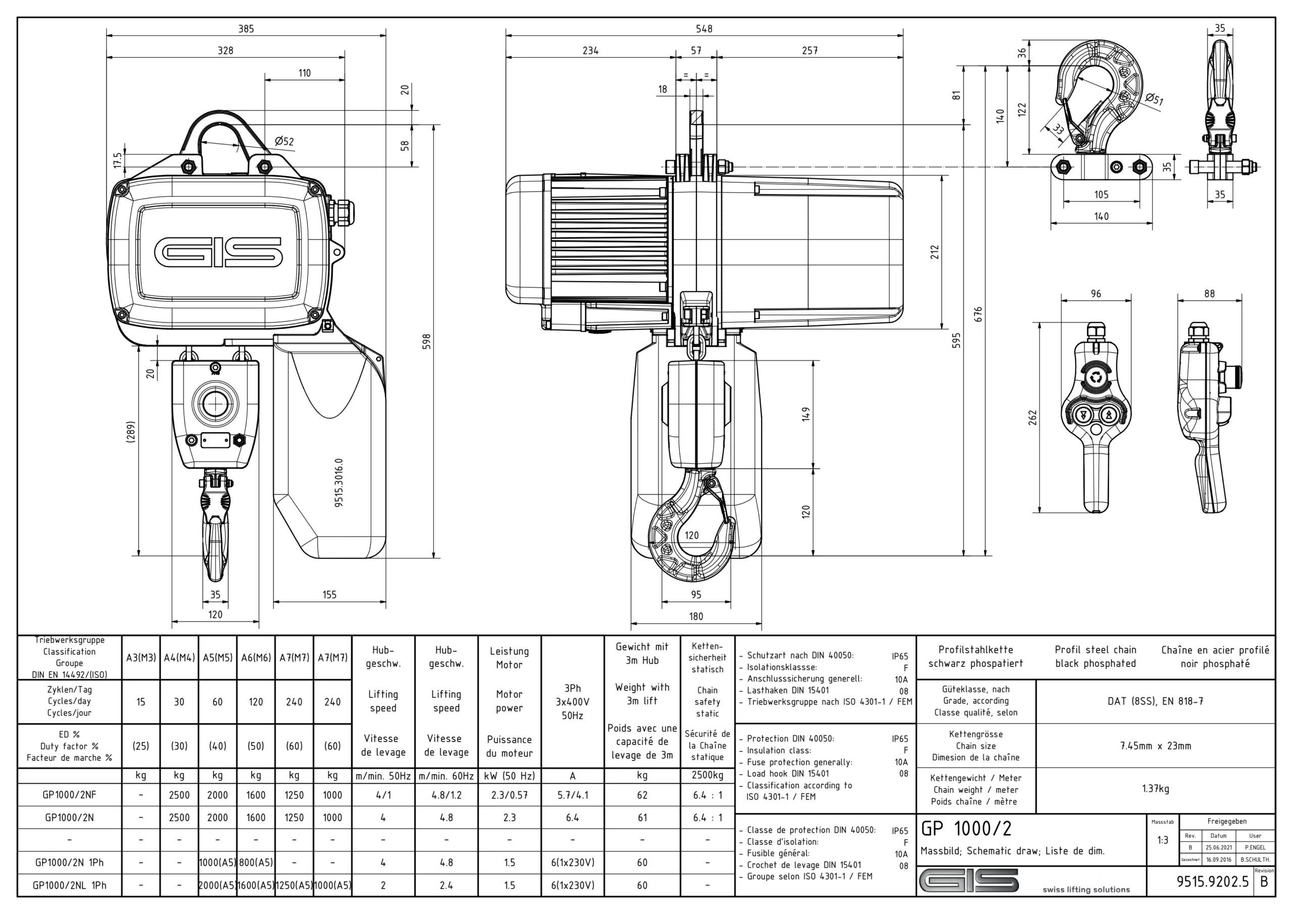 GIS GP Electric Chain Hoist 100–6300 kg 11