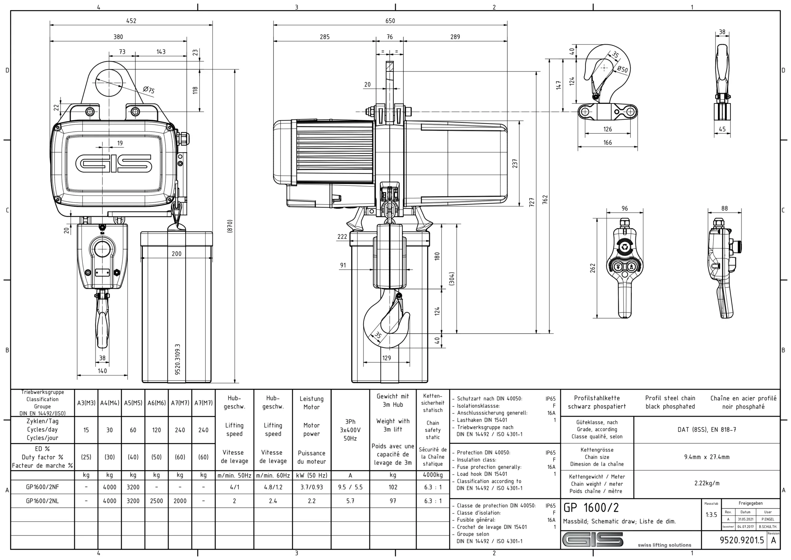 GIS GP Electric Chain Hoist 100–6300 kg 14